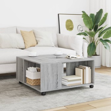 vidaXL Τραπεζάκι Σαλονιού Γκρι Sonoma 80x80x40cm Επεξεργασμένο Ξύλο 1 τεμ.