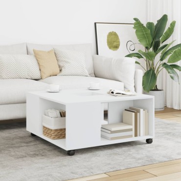 vidaXL Τραπεζάκι Σαλονιού Λευκό 80x80x40cm από Επεξεργασμένο Ξύλο 1 τεμ.