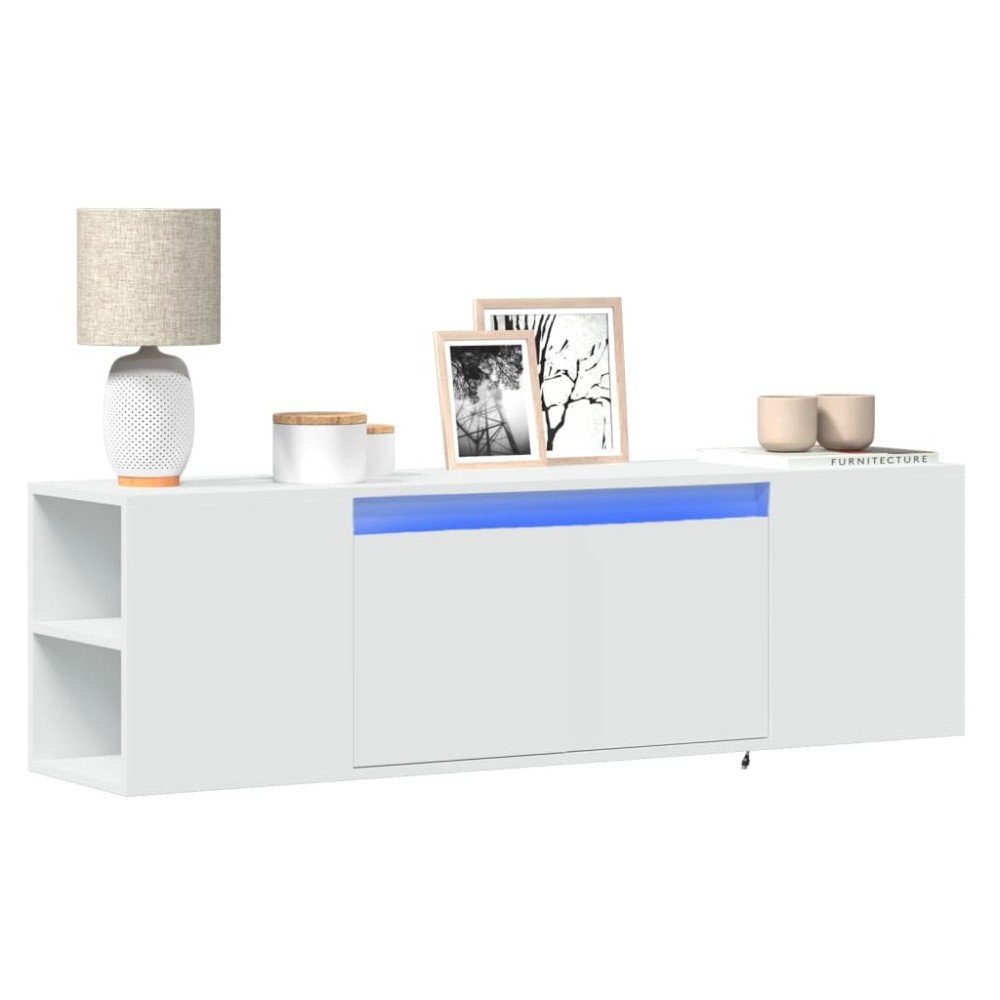 vidaXL Έπιπλο Τοίχου Τηλεόρασης με LED Λευκό 135x31x39,5cm
