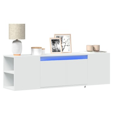 vidaXL Έπιπλο Τοίχου Τηλεόρασης με LED Λευκό 135x31x39,5cm