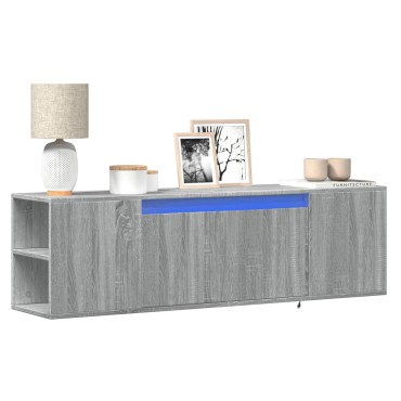 vidaXL Έπιπλο Τοίχου Τηλεόρασης με LED Γκρι Sonoma 135x31x39,5cm