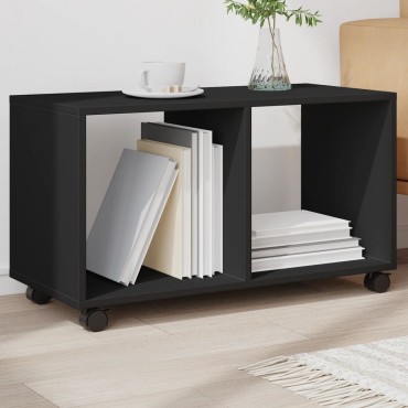 vidaXL Ντουλάπι Τροχήλατο Μαύρο 72x33x42,5cm από Επεξ. Ξύλο 1 τεμ.