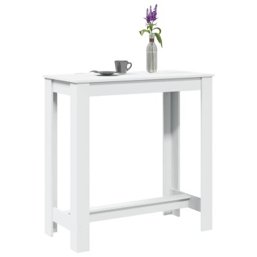 vidaXL Τραπέζι Μπαρ Λευκό 102x50x103,5cm Επεξεργ. Ξύλο 1 τεμ.