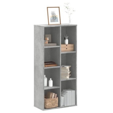 vidaXL Βιβλιοθήκη Γκρι Σκυροδέματος 50x25x105cm Επεξεργ. Ξύλο 1 τεμ.