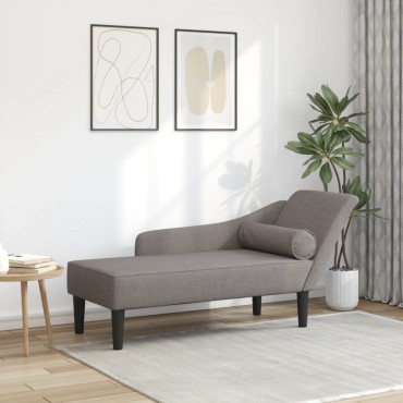 vidaXL Ανάκλιντρο Taupe Υφασμάτινο με Μαξιλάρια 111x54cm 1 τεμ.