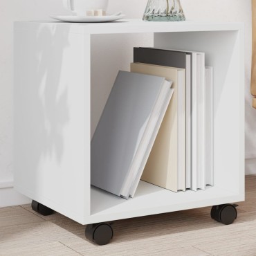 vidaXL Ντουλάπι Τροχήλατο Λευκό 37x33x42,5cm από Επεξ. Ξύλο 1 τεμ.
