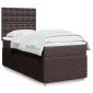vidaXL Κρεβάτι Boxspring με Στρώμα Σκούρο Καφέ 100x200 εκ. Υφασμάτινο