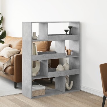 vidaXL Βιβλιοθήκη Γκρι Σκυροδέματος 100x33x125,5cm Επεξεργ. Ξύλο 1 τεμ.