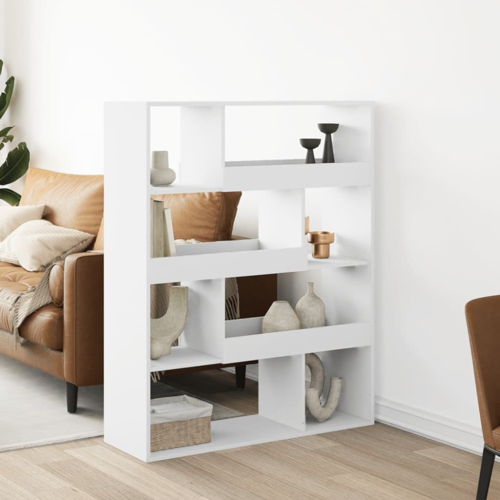 vidaXL Βιβλιοθήκη/Διαχωριστικό Χώρου Λευκό 100x33x125,5cm Επεξ. Ξύλο 1 τεμ.