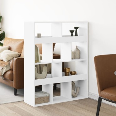 vidaXL Βιβλιοθήκη/Διαχωριστικό Χώρου Λευκό 100x33x125,5cm Επεξ. Ξύλο 1 τεμ.