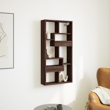 vidaXL Ντουλάπι Τοίχου Καφέ Δρυς 50x15x100cm Επεξεργασμένο Ξύλο 1 τεμ.