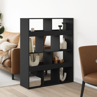 vidaXL Βιβλιοθήκη/Διαχωριστικό Χώρου Μαύρη 100x33x125,5cm Επεξ. Ξύλο 1 τεμ.