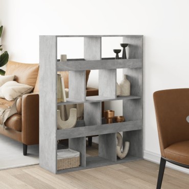 vidaXL Βιβλιοθήκη/Διαχωριστικό Χώρου Γκρι 100x33x125,5cm Επεξ. Ξύλο 1 τεμ.