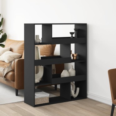vidaXL Βιβλιοθήκη/Διαχωριστικό Χώρου Μαύρη 100x33x125,5cm Επεξ. Ξύλο 1 τεμ.