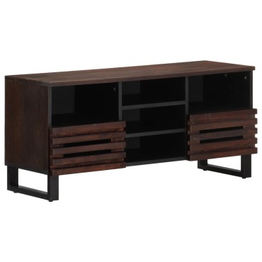 vidaXL Έπιπλο Τηλεόρασης Καφέ 100x34x46cm Μασίφ Ξύλο Μάνγκο 1 τεμ.