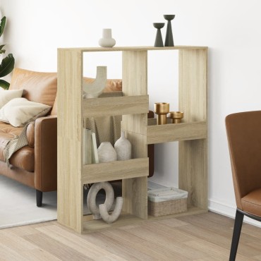 vidaXL Βιβλιοθήκη/Διαχωριστικό Χώρου Δρυς 100x33x115cm Επεξ. Ξύλο 1 τεμ.