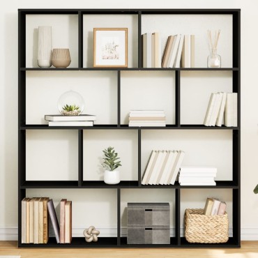 vidaXL Βιβλιοθήκη Μαύρο 132x29x141,5cm από Επεξεργασμένο Ξύλο 1 τεμ.
