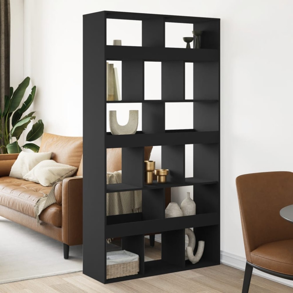 vidaXL Βιβλιοθήκη/Διαχωριστικό Χώρου Μαύρη 100x33x187,5cm Επεξ. Ξύλο 1 τεμ.