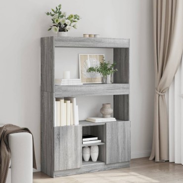 vidaXL Ντουλάπι Γκρι Sonoma 92x33x140cm από Επεξεργασμένο Ξύλο 1 τεμ.