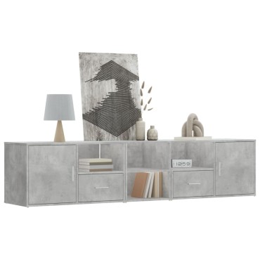 vidaXL Ντουλάπι Γωνιακό Γκρι Σκυροδέματος 200x40x45cm από Επεξ. Ξύλο 1 τεμ.