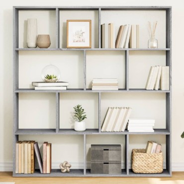 vidaXL Βιβλιοθήκη Γκρι Sonoma 132x29x141,5cm από Επεξεργασμένο Ξύλο 1 τεμ.