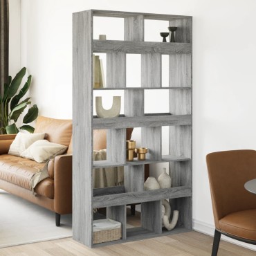 vidaXL Βιβλιοθήκη/Διαχωριστικό Χώρου Γκρι 100x33x187,5cm Επεξ. Ξύλο 1 τεμ.