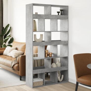vidaXL Βιβλιοθήκη/Διαχωριστικό Χώρου Γκρι 100x33x187,5cm Επεξ. Ξύλο 1 τεμ.