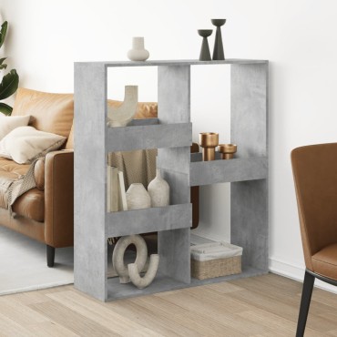 vidaXL Βιβλιοθήκη/Διαχωριστικό Χώρου Γκρι 100x33x115cm Επεξ. Ξύλο 1 τεμ.