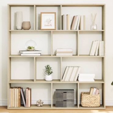vidaXL Βιβλιοθήκη Χρώμα Sonoma Δρυς 132x29x141,5cm Επεξεργασμένο Ξύλο 1 τεμ.