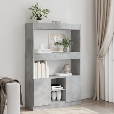 vidaXL Ντουλάπι Γκρι Σκυρ. 92x33x140cm από Επεξεργασμένο Ξύλο 1 τεμ.