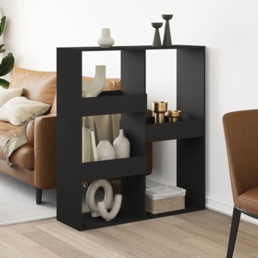 vidaXL Βιβλιοθήκη/Διαχωριστικό Χώρου Μαύρη 100x33x115cm Επεξ. Ξύλο 1 τεμ.