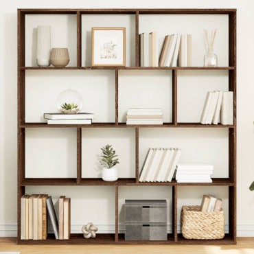 vidaXL Βιβλιοθήκη Καφέ Δρυς 132x29x141,5cm από Επεξεργασμένο Ξύλο 1 τεμ.