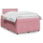 vidaXL Κρεβάτι Boxspring με Στρώμα Ροζ 120x190 εκ. Βελούδινο