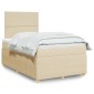 vidaXL Κρεβάτι Boxspring με Στρώμα Κρεμ 120x190 εκ. Υφασμάτινο