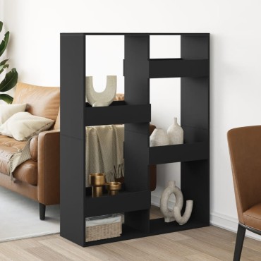 vidaXL Βιβλιοθήκη/Διαχωριστικό Χώρου Μαύρη 100x33x135cm Επεξ. Ξύλο 1 τεμ.