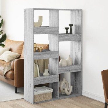 vidaXL Βιβλιοθήκη/Διαχωριστικό Χώρου Γκρι 100x33x155,5cm Επεξ. Ξύλο 1 τεμ.