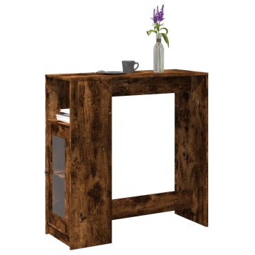 vidaXL Τραπέζι Μπαρ με Ράφια Δρυς 101x40x103,5cm Επεξεργ. Ξύλο 1 τεμ.