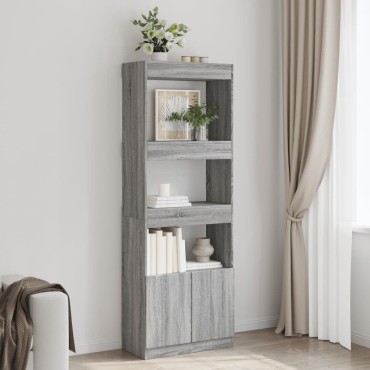 vidaXL Ντουλάπι Γκρι Sonoma 63x33x180cm από Επεξεργασμένο Ξύλο 1 τεμ.