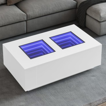 vidaXL Τραπεζάκι Σαλονιού Infinity LED Λευκό 116x69x40cm 1 τεμ.