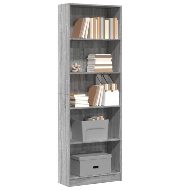 vidaXL Βιβλιοθήκη Γκρι Sonoma 60x24x176cm από Επεξεργασμένο Ξύλο 1 τεμ.