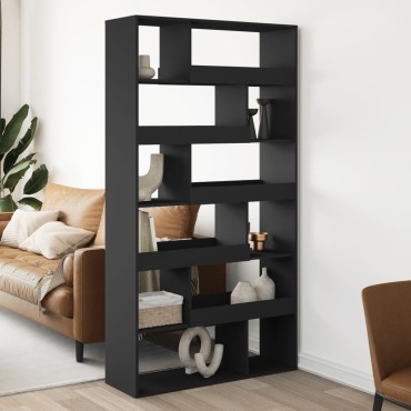 vidaXL Βιβλιοθήκη/Διαχωριστικό Χώρου Μαύρη 100x33x187,5cm Επεξ. Ξύλο 1 τεμ.