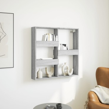 vidaXL Ντουλάπι Τοίχου Γκρι Sonoma 80x15x80cm Επεξεργασμένο Ξύλο 1 τεμ.