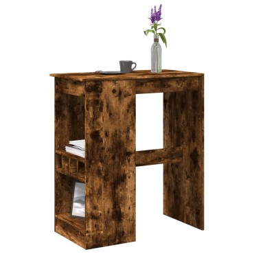 vidaXL Τραπέζι Μπαρ με Ράφια Δρυς 90x47,5x103,5cm Επεξεργ. Ξύλο 1 τεμ.