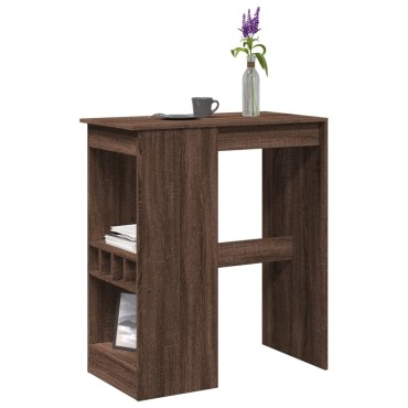 vidaXL Τραπέζι Μπαρ με Ράγες Καφέ Δρυς 90x47,5x103,5cm Επεξεργ. Ξύλο 1 τεμ.