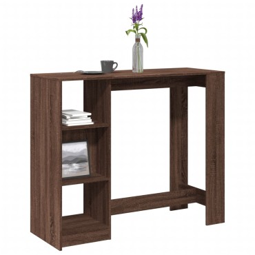 vidaXL Τραπέζι Κονσόλα με Ράφι Καφέ Δρυς 124x46x103,5cm Επεξεργ. Ξύλο 1 τεμ.