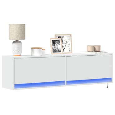 vidaXL Έπιπλο Τοίχου Τηλεόρασης με LED Λευκό 140x31x38cm