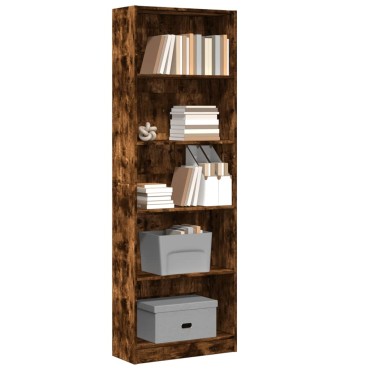 vidaXL Βιβλιοθήκη Καπνιστή Δρυς 60x24x176cm από Επεξεργασμένο Ξύλο 1 τεμ.
