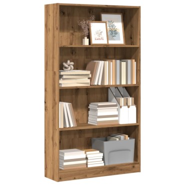 vidaXL Βιβλιοθήκη Αρτισιανή Δρυς 80x24x143cm από Επεξεργασμένο Ξύλο 1 τεμ.