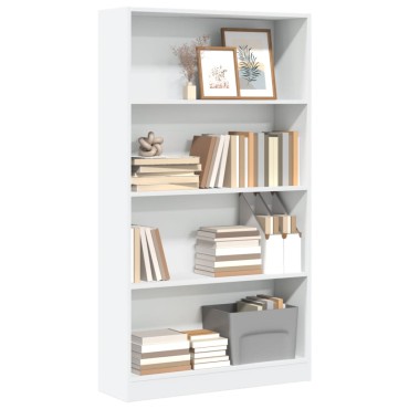vidaXL Βιβλιοθήκη Λευκή 80x24x143cm από Επεξεργασμένο Ξύλο 1 τεμ.