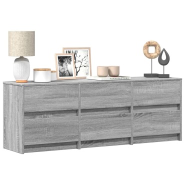 vidaXL Έπιπλο Τηλεόρασης με LED Γκρι Sonoma 140x34x50cm Επεξ. Ξύλο
